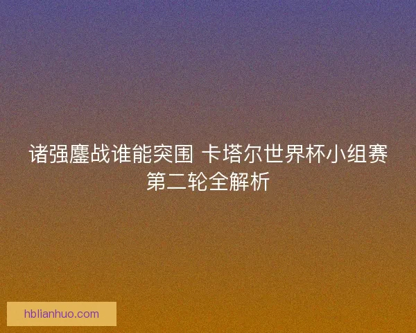 诸强鏖战谁能突围 卡塔尔世界杯小组赛第二轮全解析